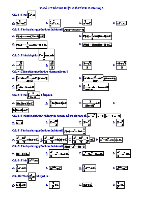 92 câu trắc nghiệm Giải tích 12 chương 3